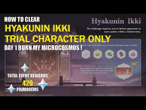 Hyakunin Ikki 2.5 Day 1 - Trial Character Only Max Score Guide | Genshin Impact