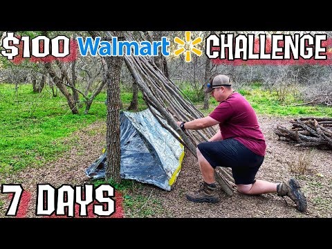 7 Day $100 Walmart Survival Challenge - Day 1 - Into the Wild