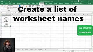 Create a list of worksheet names in Excel. Rename Excel worksheets from a list.
