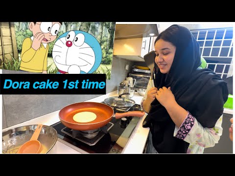 Dora cake 1st time bnaya | pan cake recipe | Sitara Yaseen new vlog