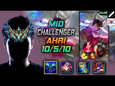 Challenger Mid Ahri Build Everfrost Electrocute - Ahri Mid vs Zed - LOL KR 12.22