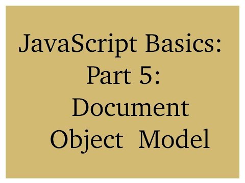 Javascript Basics Part 5 Document Object Model