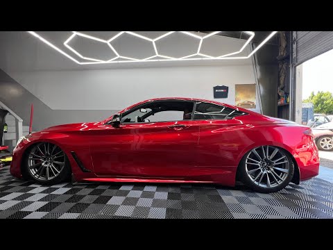 Q60 red sport gets full airlift suspension 3P (DIY install)