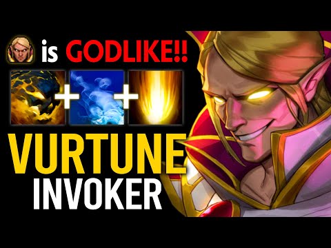 EPIC VURTUNE INVOKER SAFELANE 10MINS GODLIKE | PERFECT COMBO 23 KILLS | Dota 2 Invoker