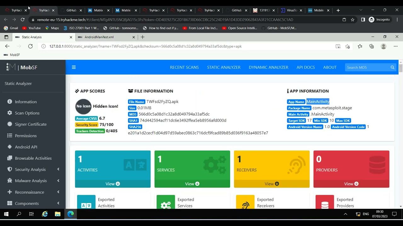 Pegasus Analysis | Pegasus | Mobile Malware Analysis |walkthrough | tryhackme | android security