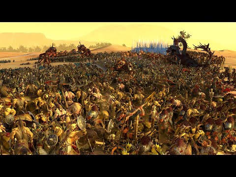 BEASTMEN vs DARK ELVES - Massive TotalWar Warhammer 3 cinematic battle