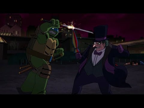BATMAN VS THE TEENAGE MUTANT NINJA TURTLES---THE TURTLES FIGHT THE PENGUIN AND HIS GANG---FULL HD