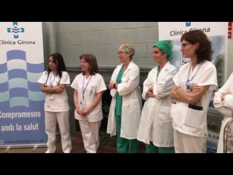 Entrega simbòlica de medalles d'herois d'alumnes de Les Alzines a la Clínica Girona