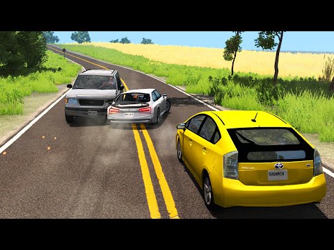 Car Overtaking Crashes Compilation #12 - BeamNG.Drive