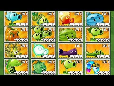PvZ 2 Mod Tournament - All PEA & PULT Plants Level 1 - Who is Best Plant?