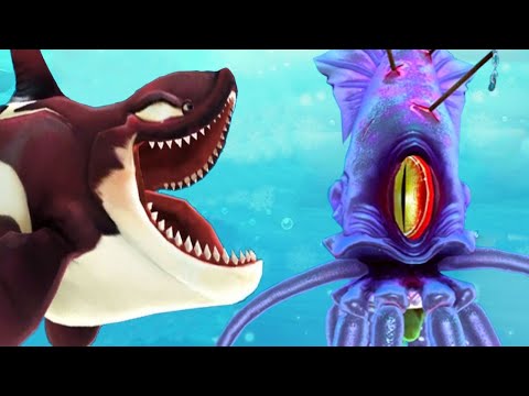 Hungry Shark World - Killer Whale vs Colossal Squid BOSS BATTLE New Update Gameplay