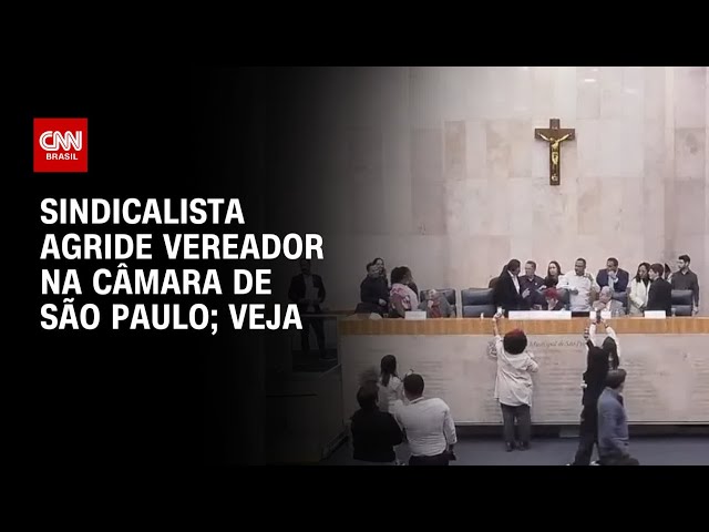 Presidente do Sindicato dos Motoboys de SP agride vereador em sessão | CNN 360º