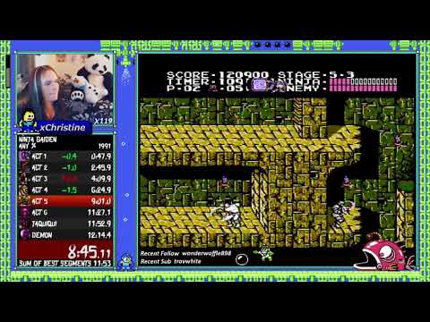NInja Gaiden (Any%) in 12:07 by xChristine w/ Extended Reaction