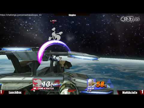SmashaPalooza 43: Winners Semis - MaNiAcJaCe (Sheik) vs Lunchbox (G&W)
