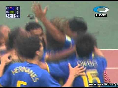 Brazil Vs New Zealand 3-0 Ronaldinho Goal ( Beijing 2008 )