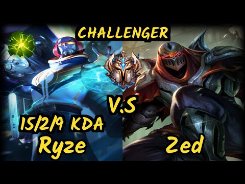 PNG Grevthar (RYZE) vs ZED - 15/2/9 KDA MID CHALLENGER GAMEPLAY - BR
