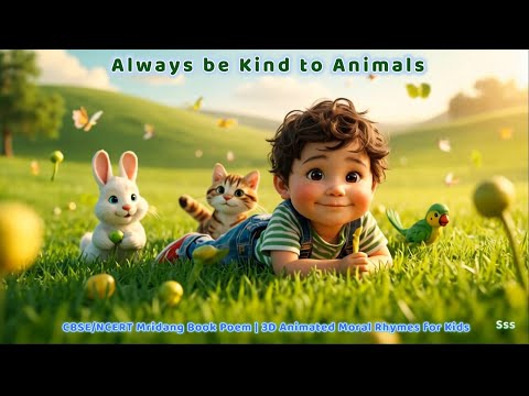 Be Kind to Animals  | KV Balvatika English Poem for Kids | NCERT 3D Animated Moral Rhymes .