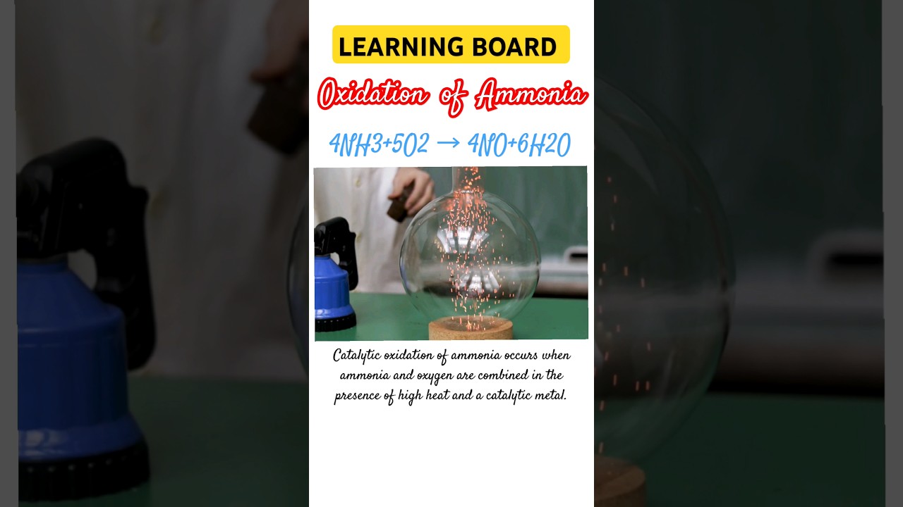 Chemical Reaction | Oxidation of Ammonia | 4NH3+5O2 → 4NO+6H2O #chemistry #experiment #shorts