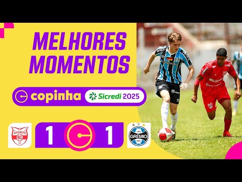 Gols e lances de Guaratinguetá x Grêmio
