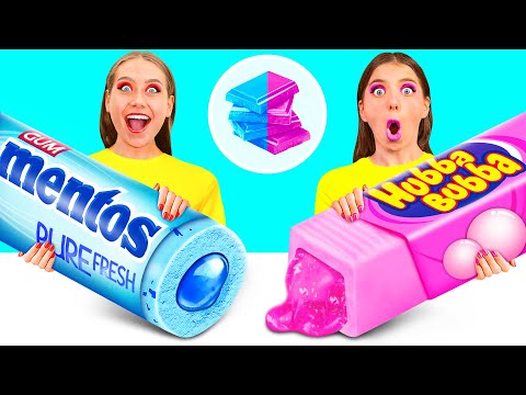 Rosa Essen vs Blaues Essen Farb Challenge von Fun