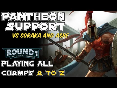 PANTHEON SUPPORT vs SORAKA/ASHE - Season 12 - League of Legends - Round 1