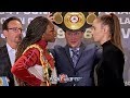 CLARESSA SHIELDS TAUNTS IVANA HABAZIN IN TENSE FACE OFF AHEAD OF FIGHT