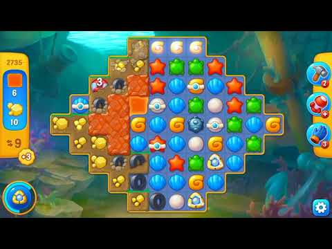 Fishdom-Level 2735🌼 stubborn lava🌋🌡😥