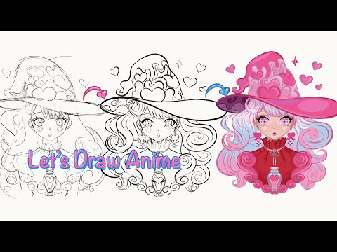 Love potion anime art process 💖Drawing in Procreate ✨