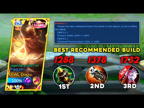 PAQUITO BUFFED BEST RECOMMENDED BUILD🔥 100% BROKEN DAMAGE | MLBB