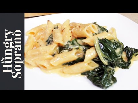 Penne with Greens, Smoked Garlic & Lemon - Luxurious &...