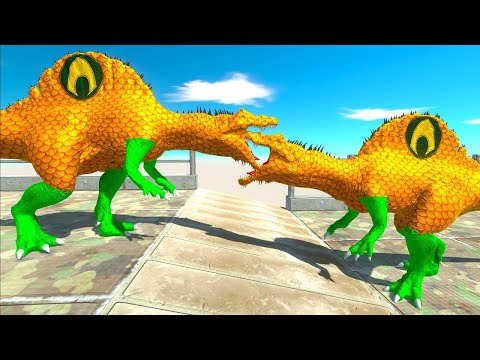 AQUAMAN SPINOSAURUS DEATH FALL - Animal Revolt Battle Simulator