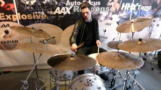 Chris Maas of Mumford & Sons tries the new SABIAN Big and Ugly cymbals