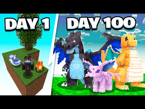 I Spent 100 Days in MEGA COBBLEMON SKYBLOCK! (Minecraft Pokémon)