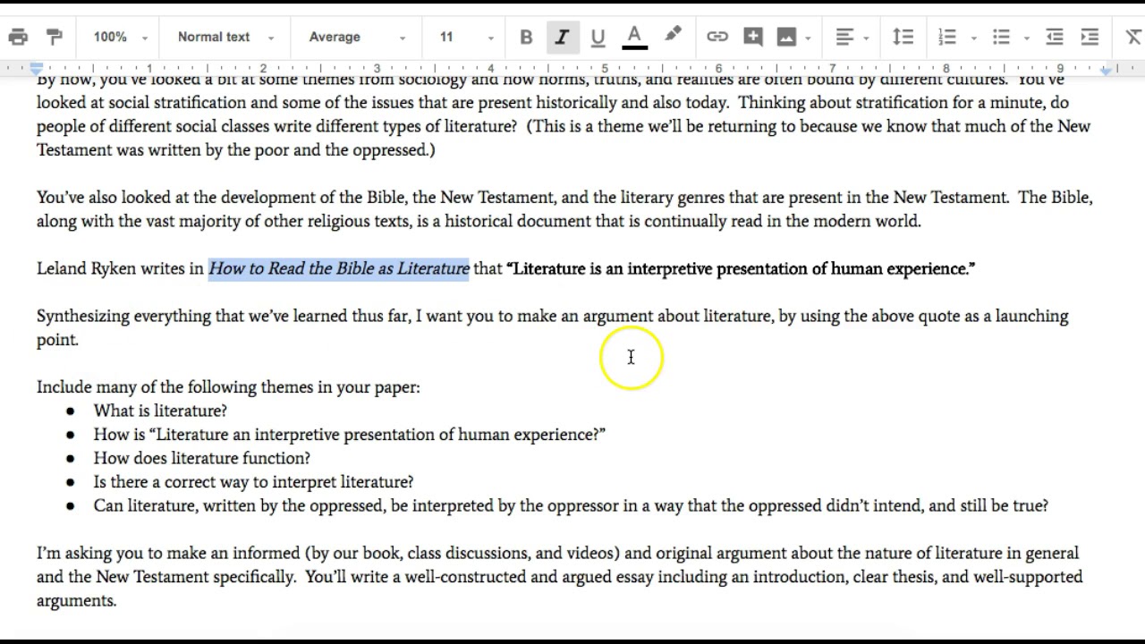 Literature Assignment