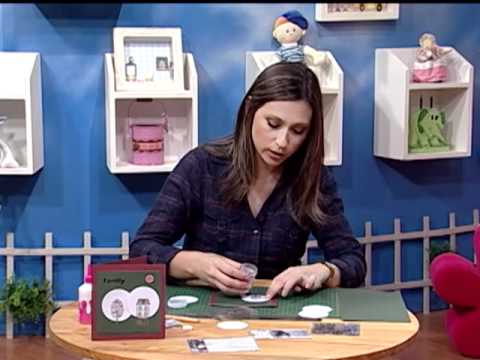 Tarjeta con sellos y emboss "arbolitos"