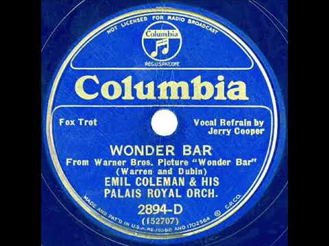 1934 Emil Coleman - Wonder Bar (Jerry Cooper, vocal)