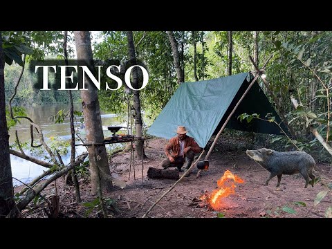 PESCARIA com ACAMPAMENTO pego de SURPRESA pela CHUVA o SOFRIMENTO foi grande😪 PEIXES PORCOS MACACOS