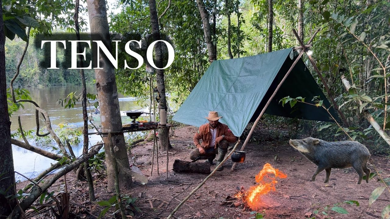PESCARIA com ACAMPAMENTO pego de SURPRESA pela CHUVA o SOFRIMENTO foi grande😪 PEIXES PORCOS MACACOS