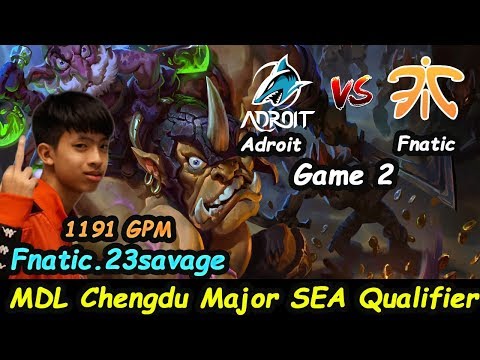 Fnatic vs Adroit | 23savage [Alchemist] 1191GPM HyperFarm Chengdu Major SEA Qualifier Dota 2 Game2