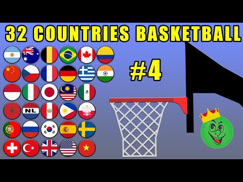 Basketball Marble Race with 32 Countries #4 \ Marble Race King