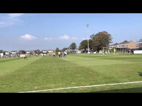 Littlehampton Town take the lead vs Whitehawk in the FA Cup free kick goal
