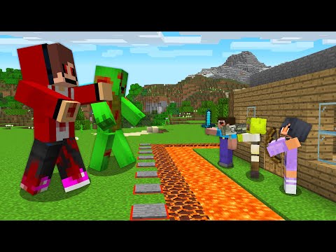 MAIZEN JJ.EXE and MIKEY.EXE vs SECURITY HOUSE of NOOB and APHMAU IN MINECRAFT!