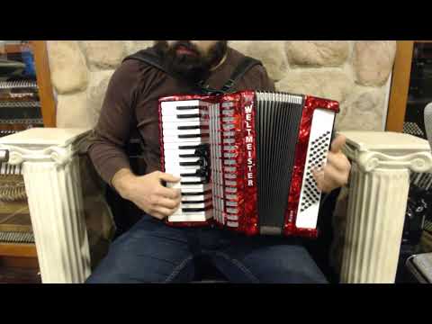 5340 - Certified Pre-Owned Red Weltmeister Rubin Piano Accordion MM 30 60 $1299