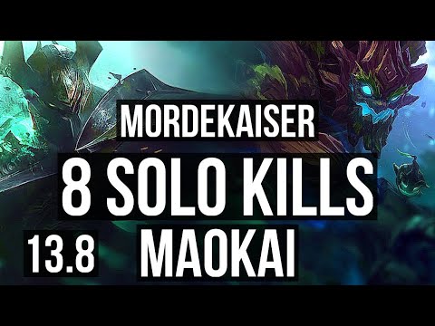 MORDEKAISER vs MAOKAI (TOP) | 8 solo kills, 10/1/3, Legendary | KR Master | 13.8