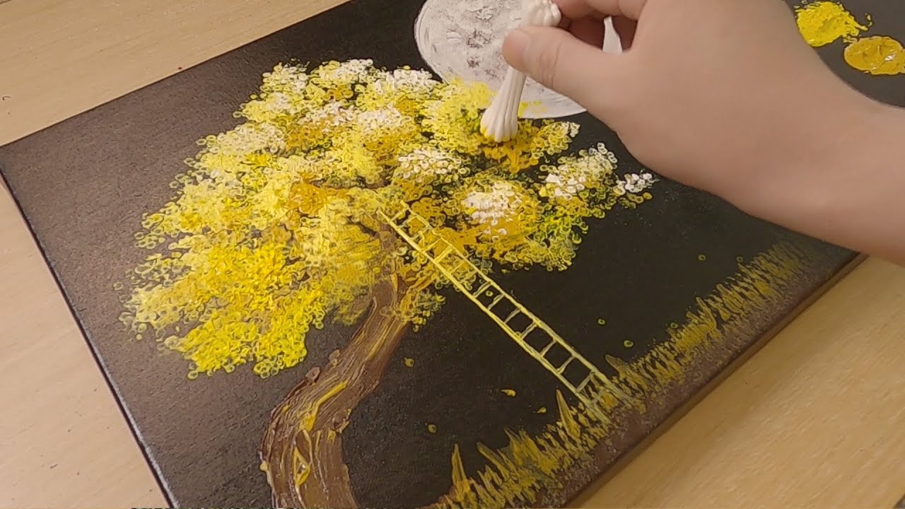 painting memories under moonlight acryclic painting tutorial by jay lee