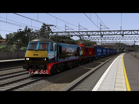 Train Simulator 2021 90024 & 90036 pass Tamworth with 4M25