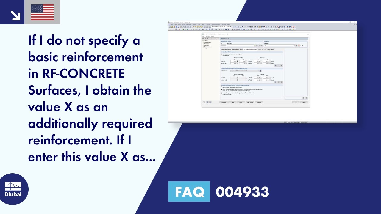 [EN] FAQ 004933 | If I do not specify any basic reinforcement in RF‑CONCRETE Surfaces, I obtain the ...