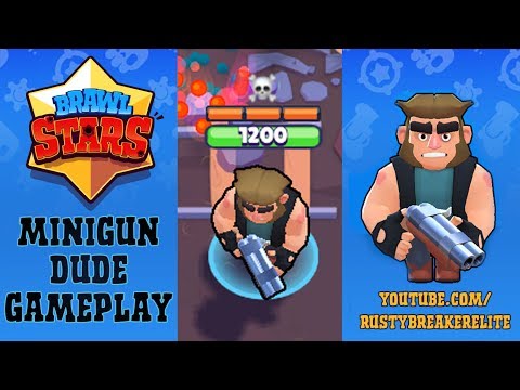 Brawl Stars - Gameplay Minigunner (Machine Gun Dude) Novo Personagem!