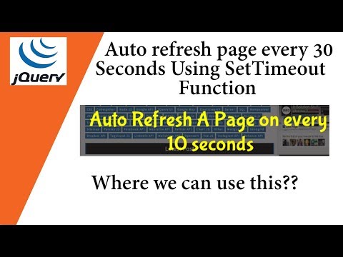 Auto refresh page every 30 seconds Using SetTimeout Function 