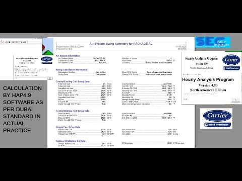 COOLING & HEATING LOAD CALCULATION BY HAP 4.9 SOFTWARE AS PER UAE STANDARD PROJECT IN ENGLISH